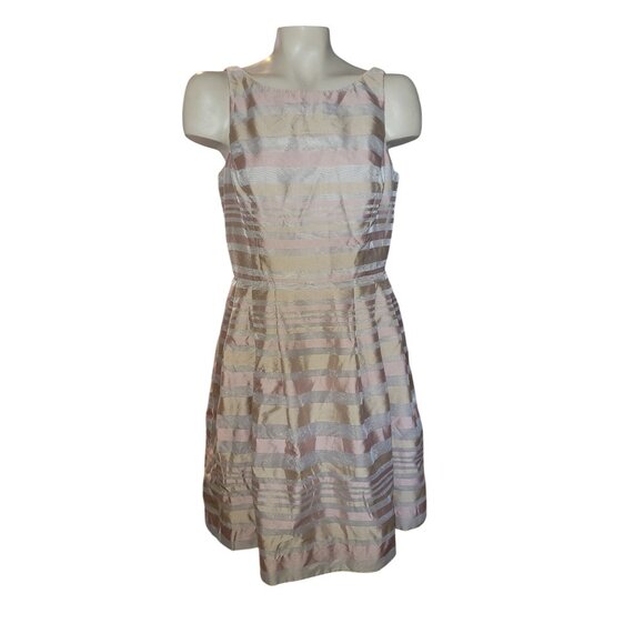Jessica‎ Howard Striped Sleeveless Knee-Length Fit & Flare Dress 10 glam prom - Picture 1 of 6